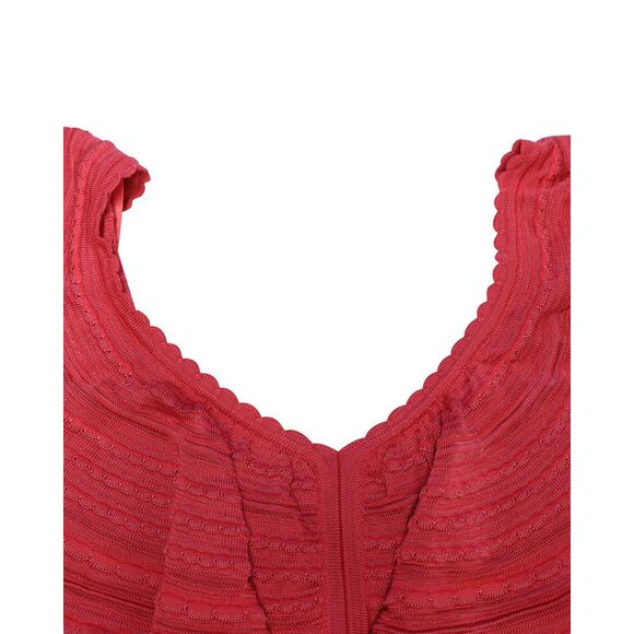 M Missoni Ruffle Knitted Dress in Pink Cotton